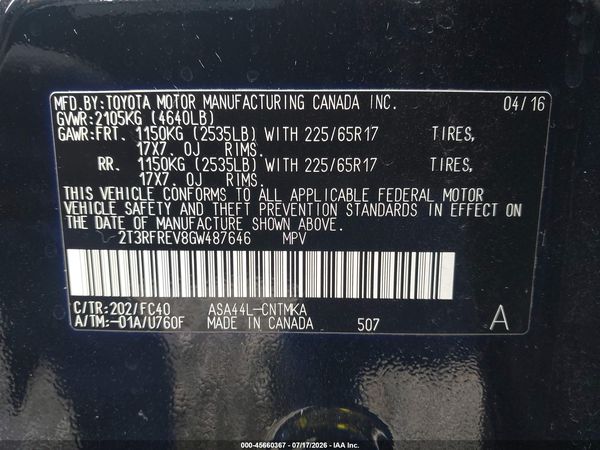 2016 TOYOTA RAV4 XLE