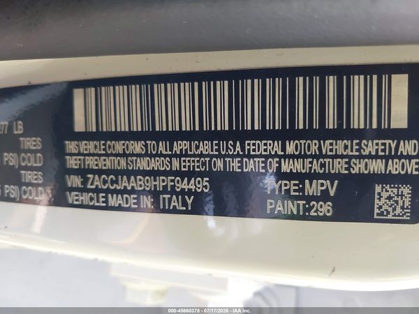 2017 JEEP RENEGADE SPORT