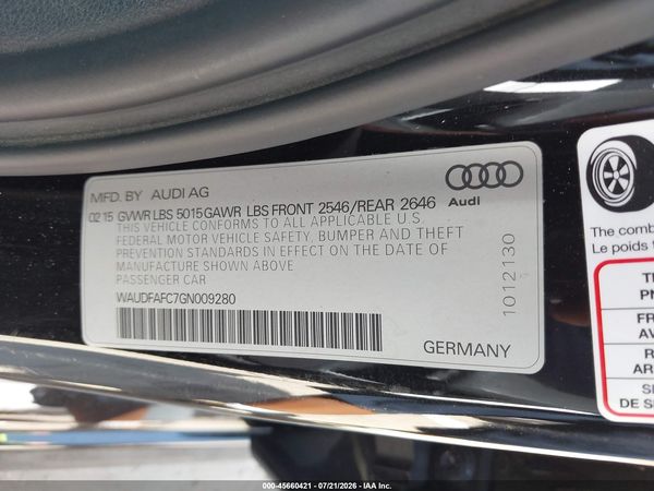 2016 AUDI A6 2.0T PREMIUM PLUS