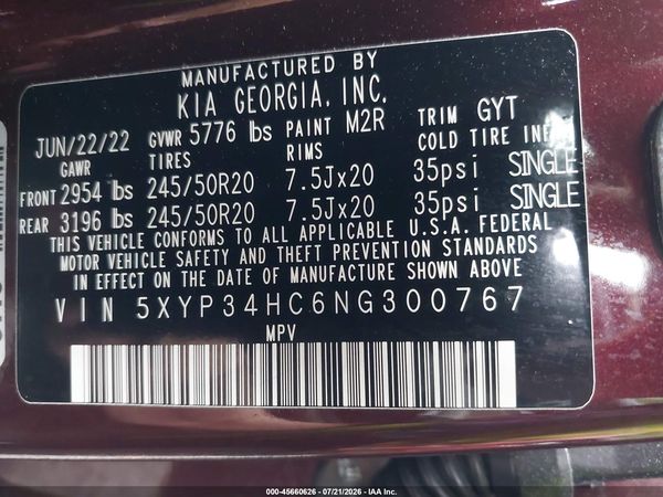 2022 KIA TELLURIDE EX