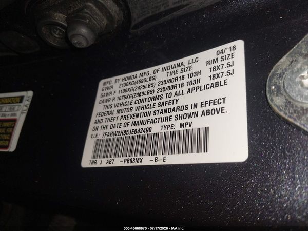 2018 HONDA CR-V EX-L/EX-L NAVI