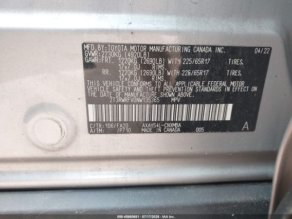 2022 TOYOTA RAV4 HYBRID XLE