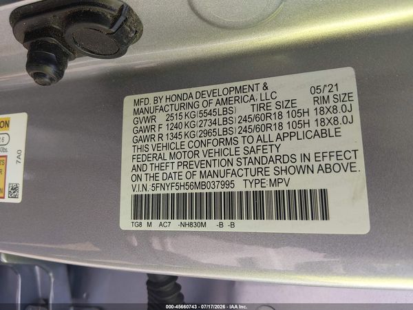 2021 HONDA PILOT 2WD EX-L