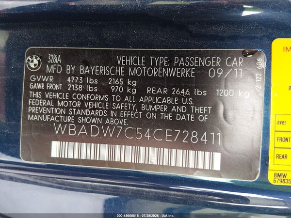 2012 BMW 328I