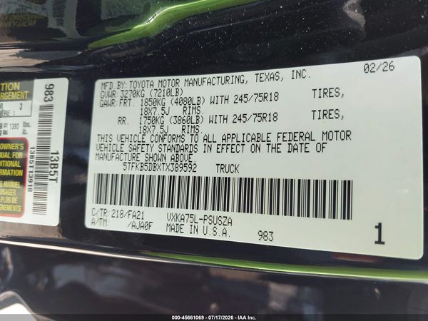 2026 TOYOTA TUNDRA SR CREWMAX 5.5' BED