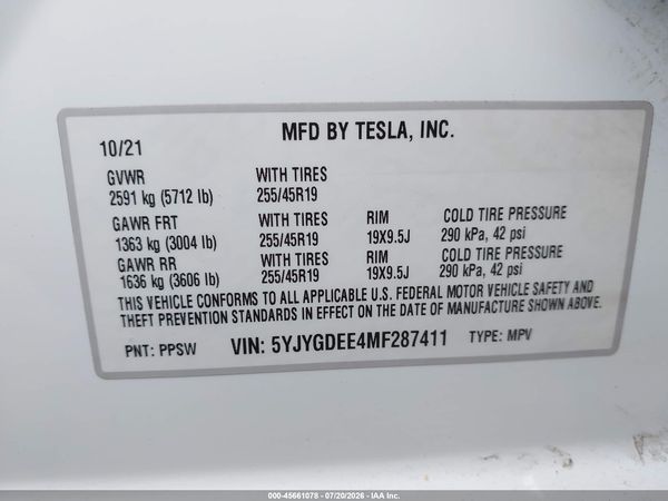 2021 TESLA MODEL Y
