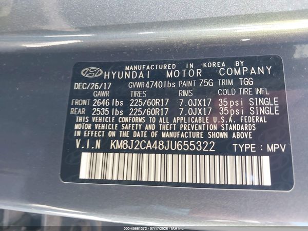 2018 HYUNDAI TUCSON SE