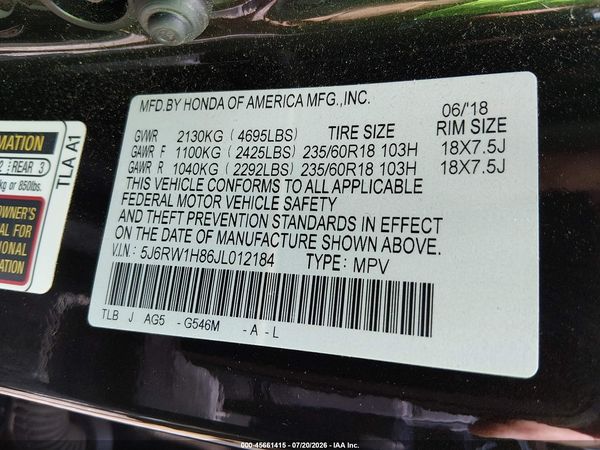 2018 HONDA CR-V EX-L/EX-L NAVI