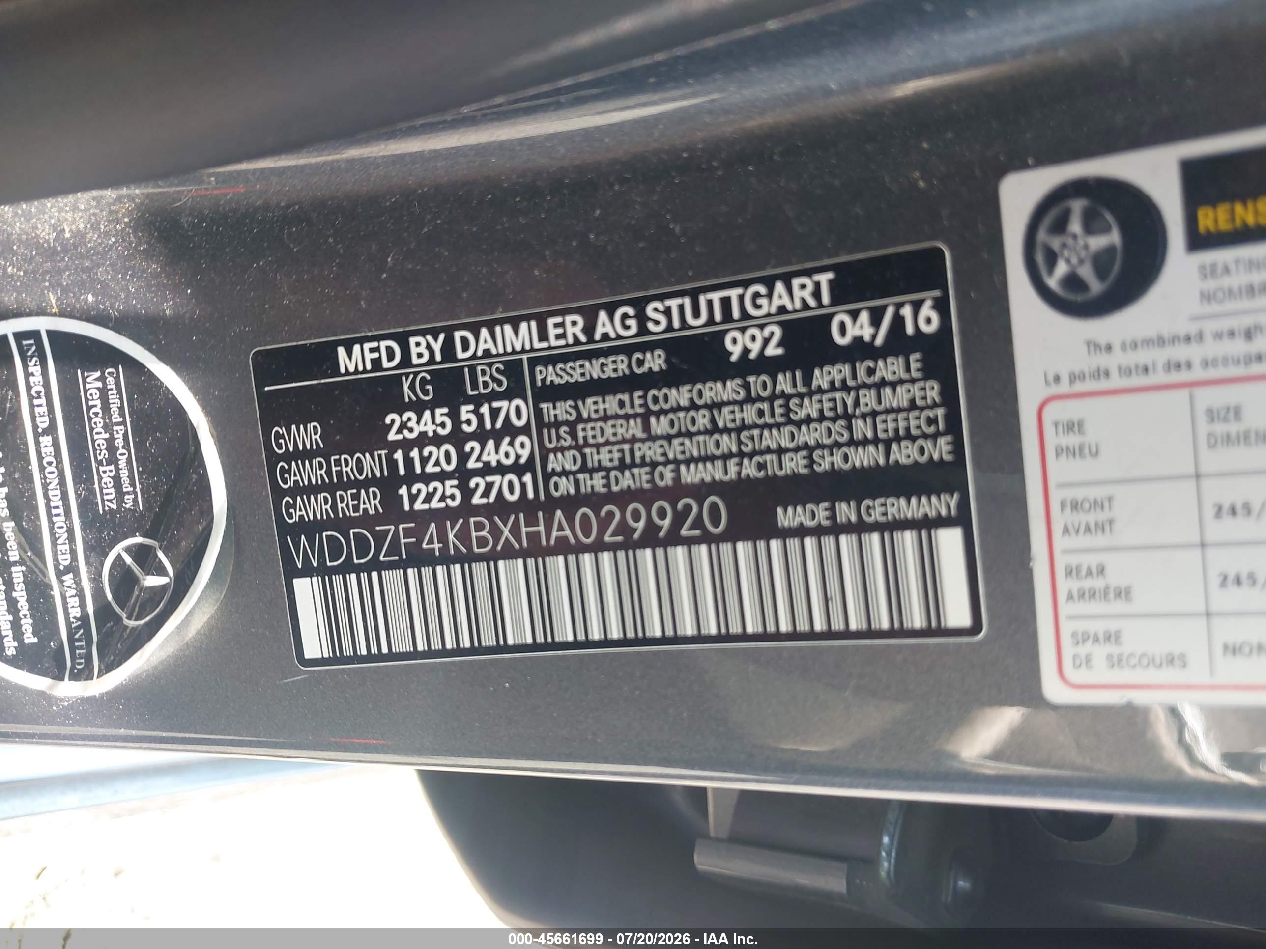 2017 MERCEDES-BENZ E 300 4MATIC