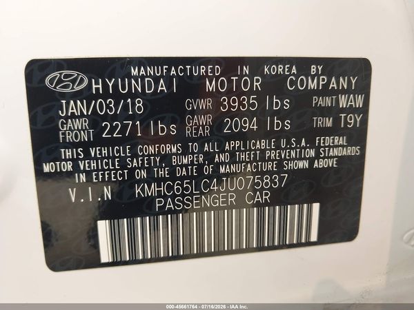 2018 HYUNDAI IONIQ HYBRID BLUE