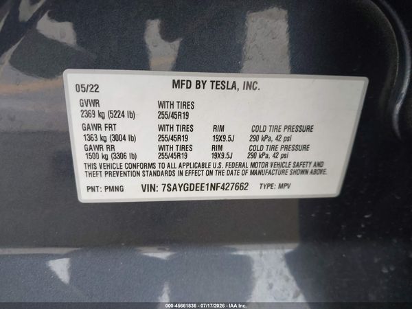 2022 TESLA MODEL Y