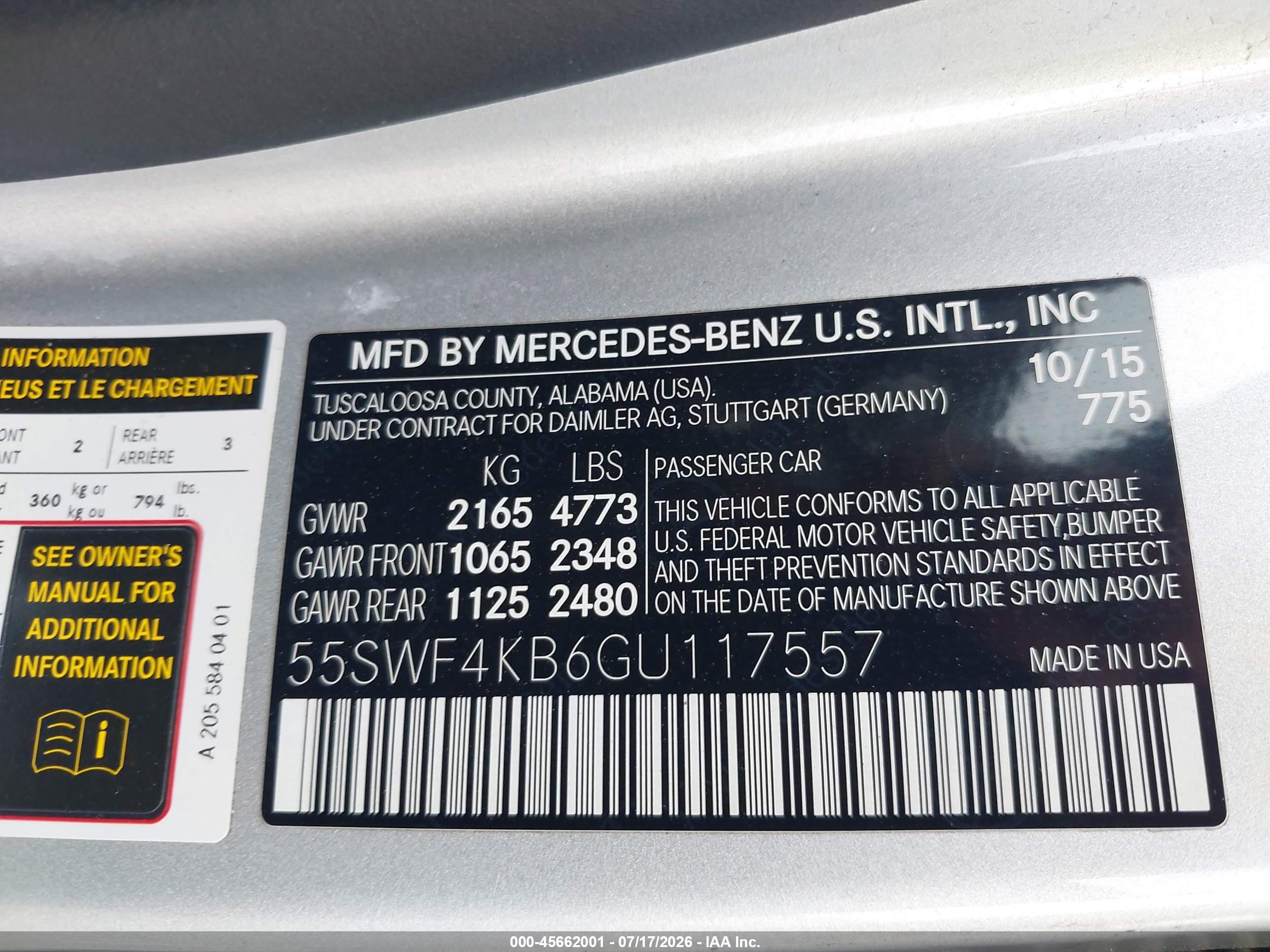 2016 MERCEDES-BENZ C 300 SPORT 4MATIC