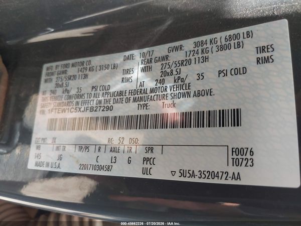 2018 FORD F-150 XL