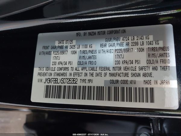 2025 MAZDA CX-5 2.5 S SELECT