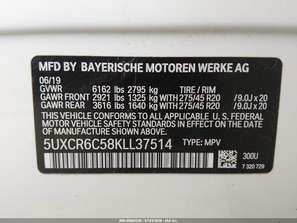 2019 BMW X5 XDRIVE40I