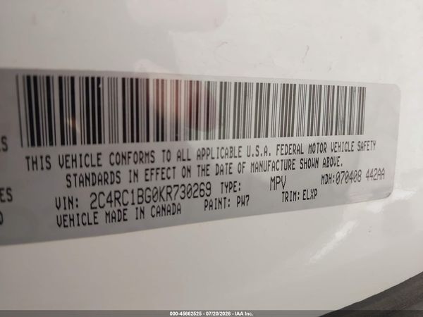 2019 CHRYSLER PACIFICA TOURING L
