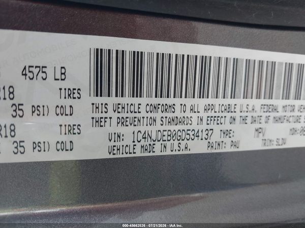 2016 JEEP COMPASS HIGH ALTITUDE EDITION