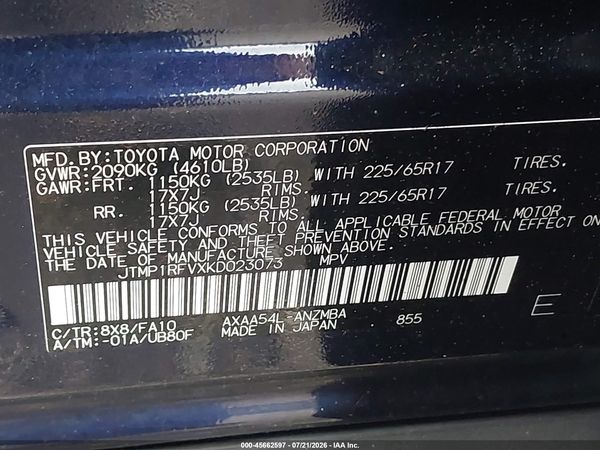 2019 TOYOTA RAV4 XLE