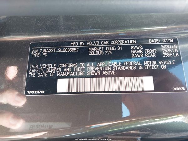 2020 VOLVO S60 T6 INSCRIPTION