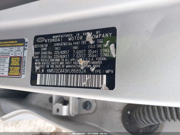 2019 HYUNDAI TUCSON SE