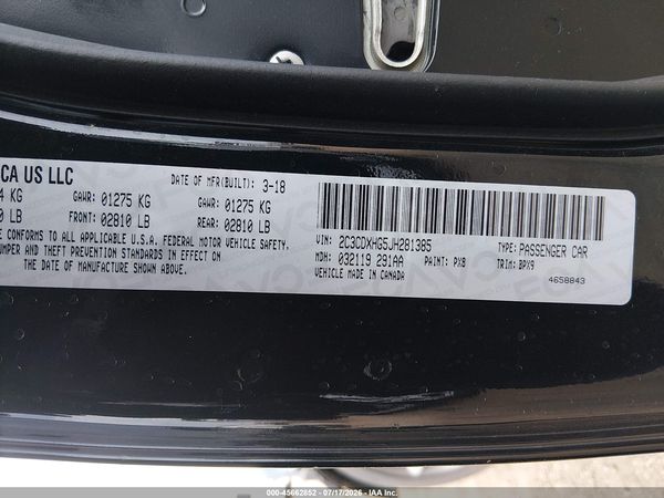 2018 DODGE CHARGER SXT PLUS RWD