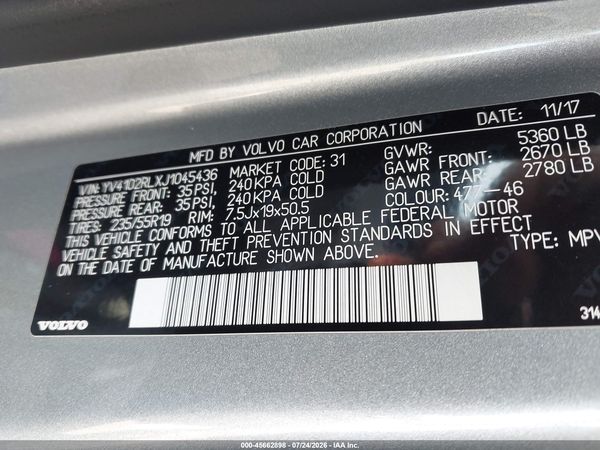 2018 VOLVO XC60 T5 INSCRIPTION