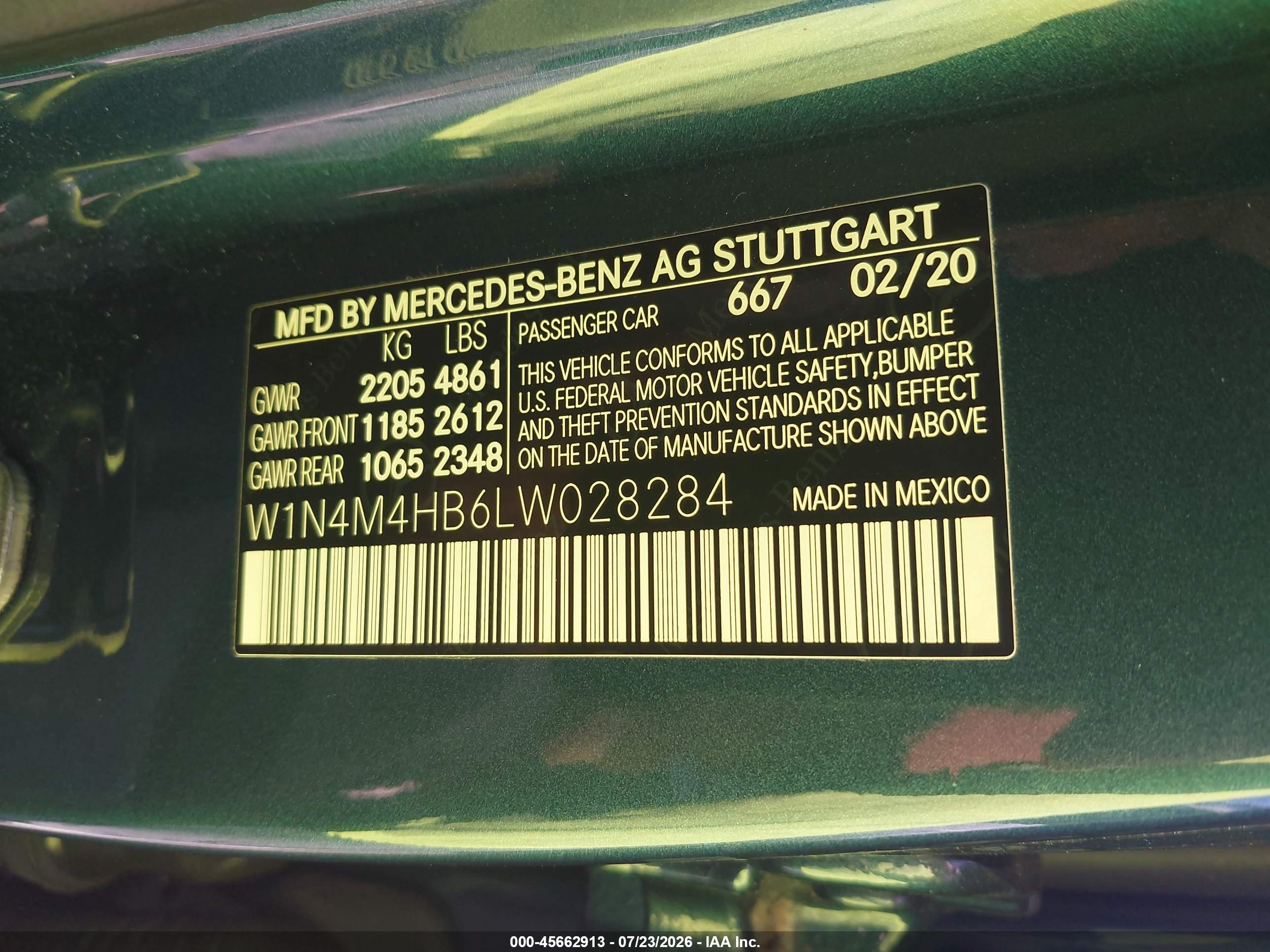 2020 MERCEDES-BENZ GLB 250 4MATIC