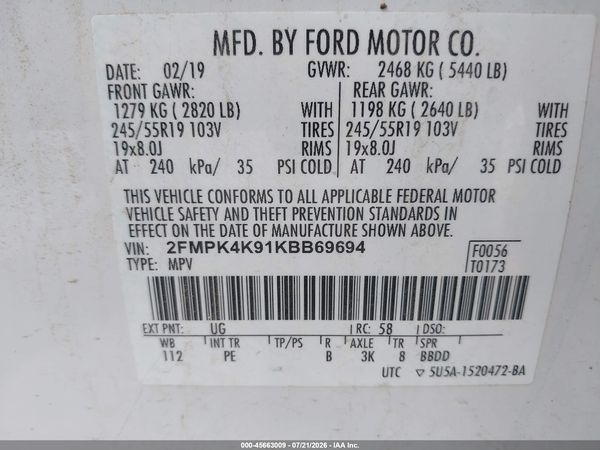 2019 FORD EDGE TITANIUM