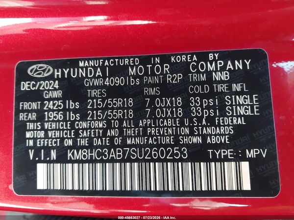 2025 HYUNDAI KONA SEL CONVENIENCE — I9