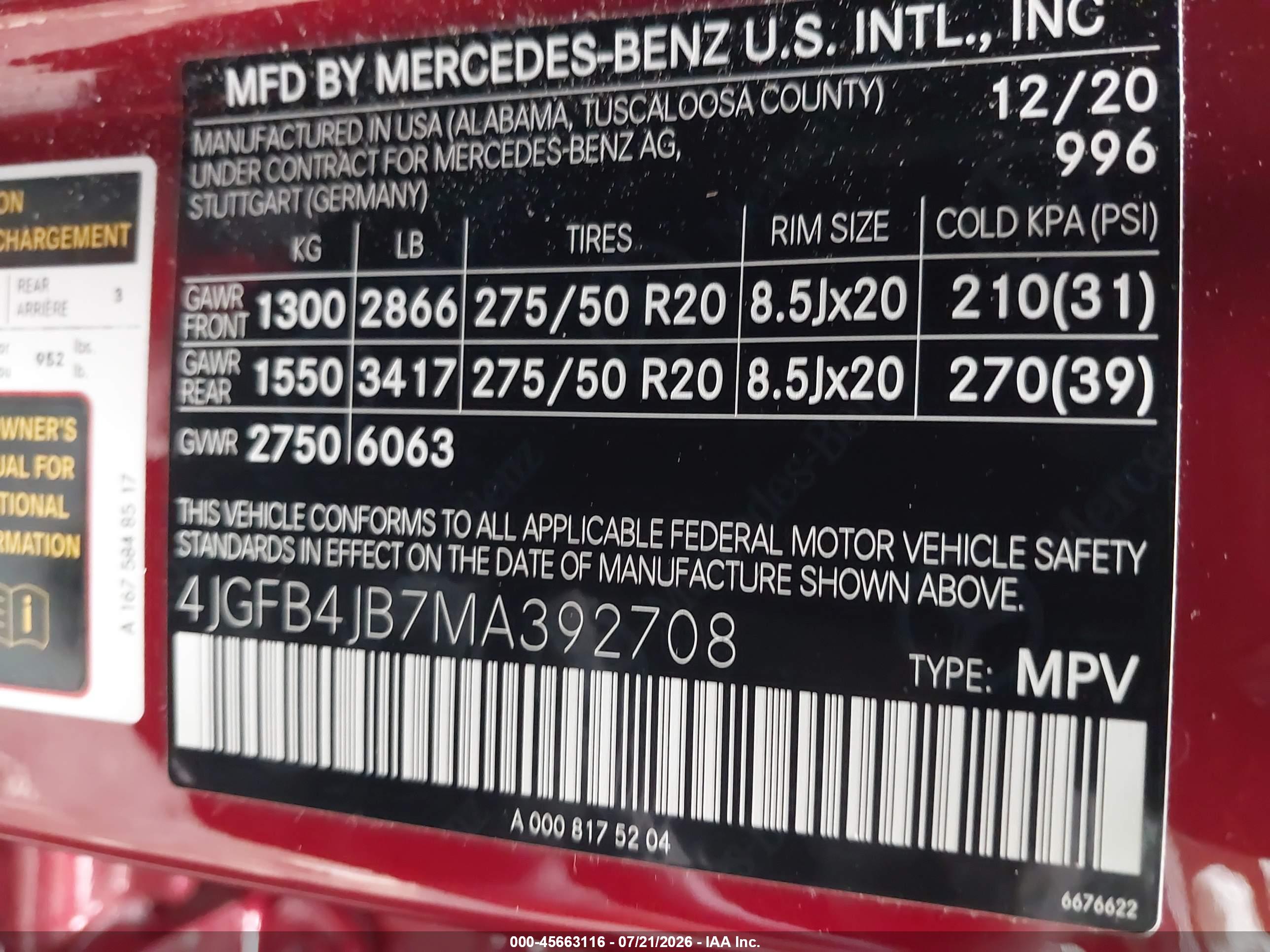 2021 MERCEDES-BENZ GLE 350 GLE350