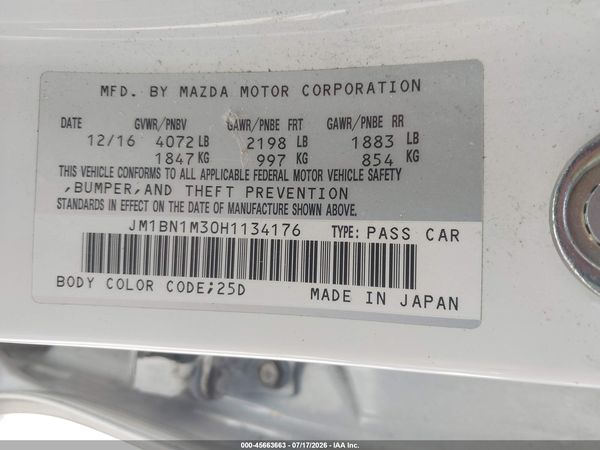 2017 MAZDA MAZDA3 GRAND TOURING