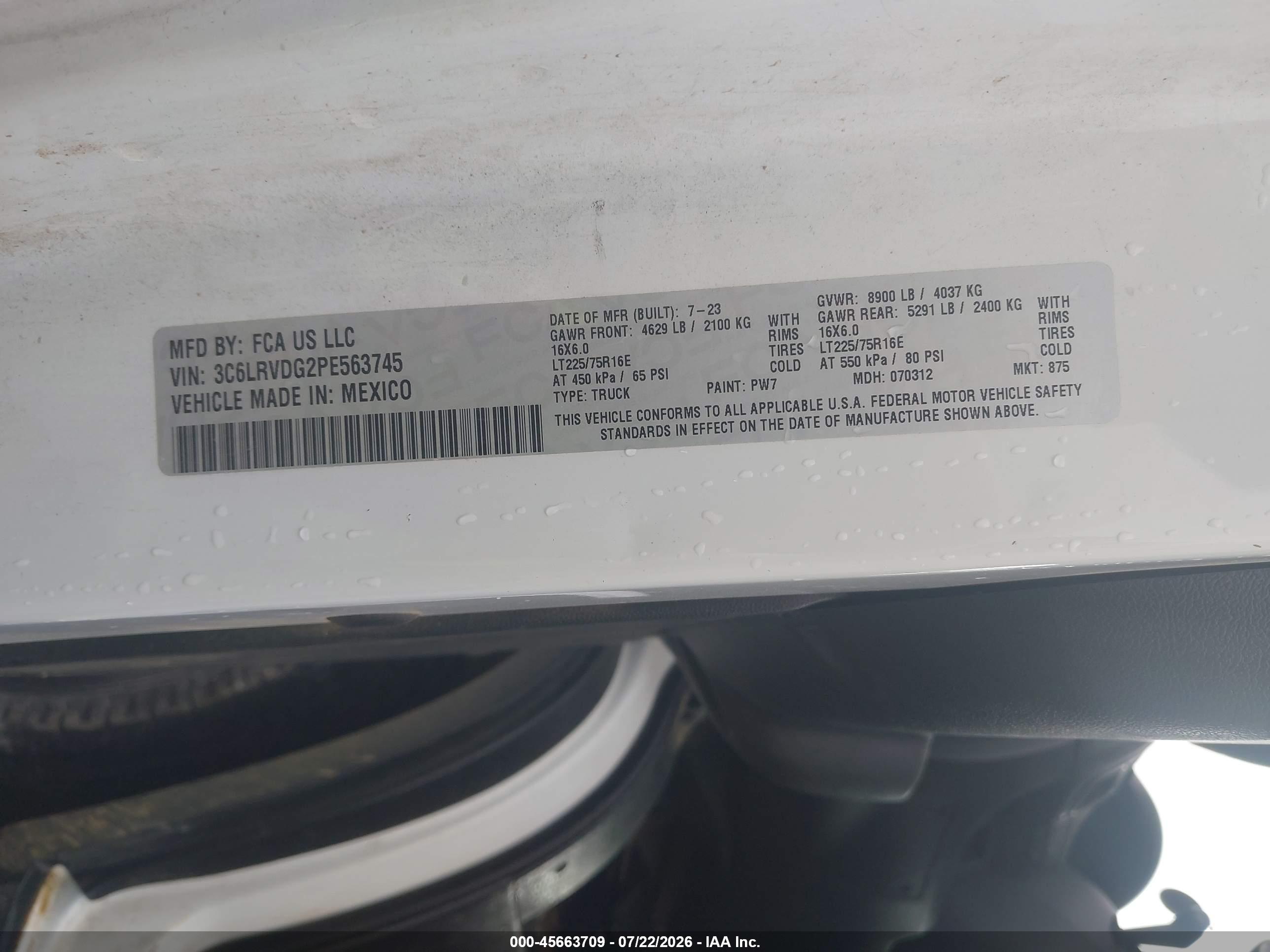 2023 RAM PROMASTER 2500 High Roof