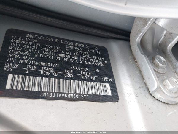 2021 NISSAN ROGUE SPORT S FWD XTRONIC CVT