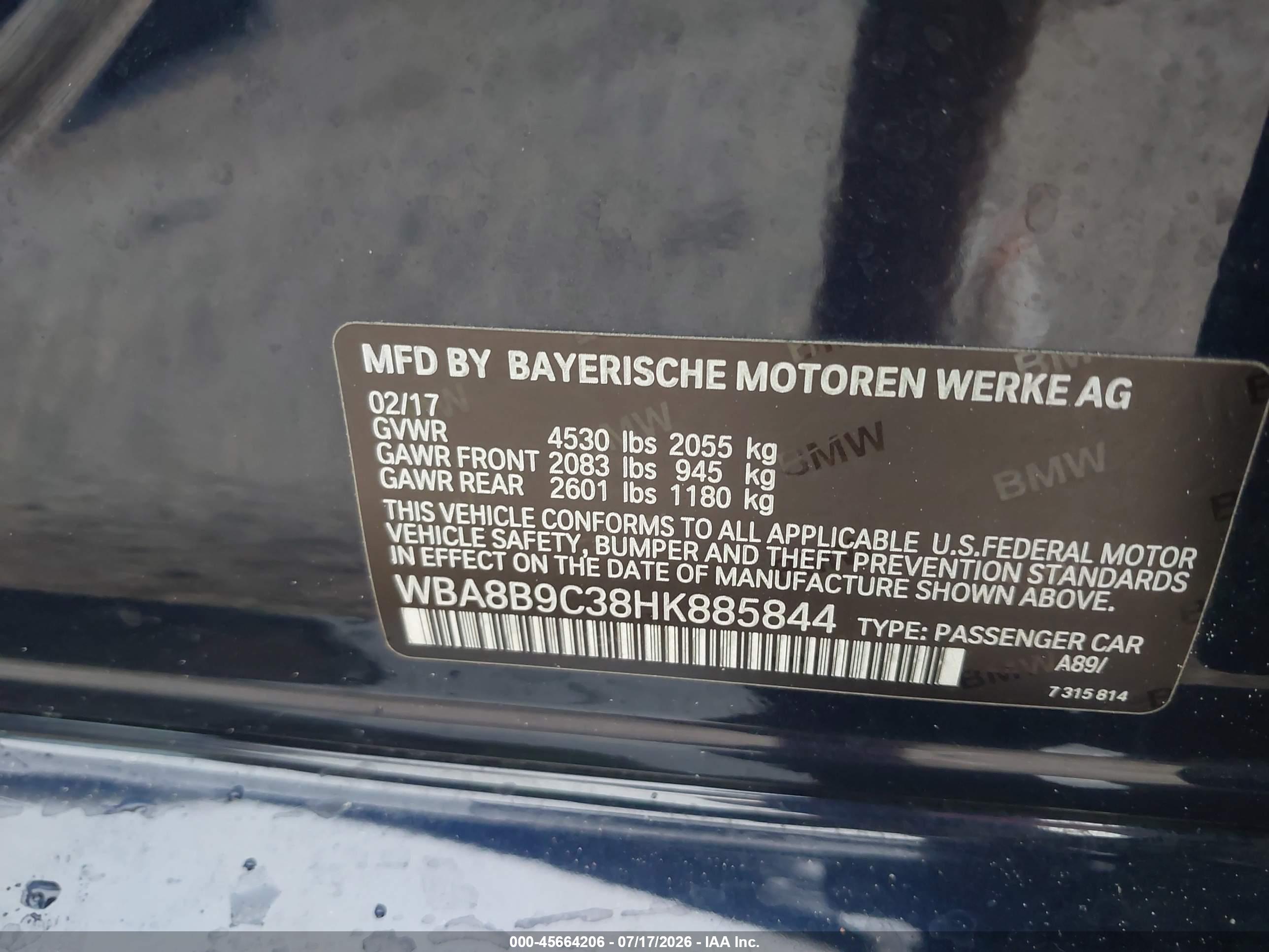 2017 BMW 330I