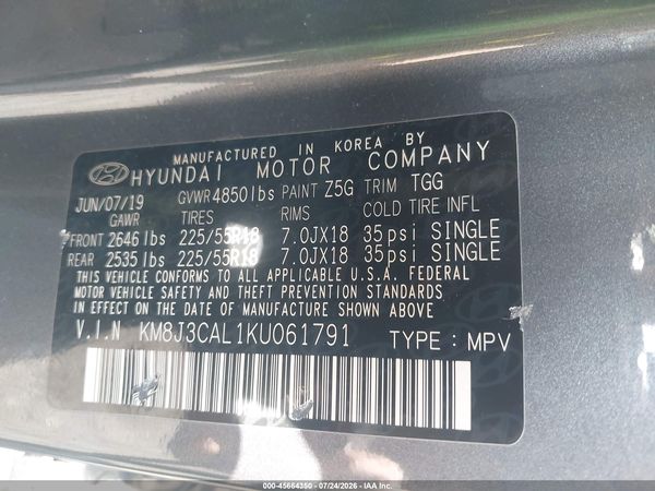 2019 HYUNDAI TUCSON SEL