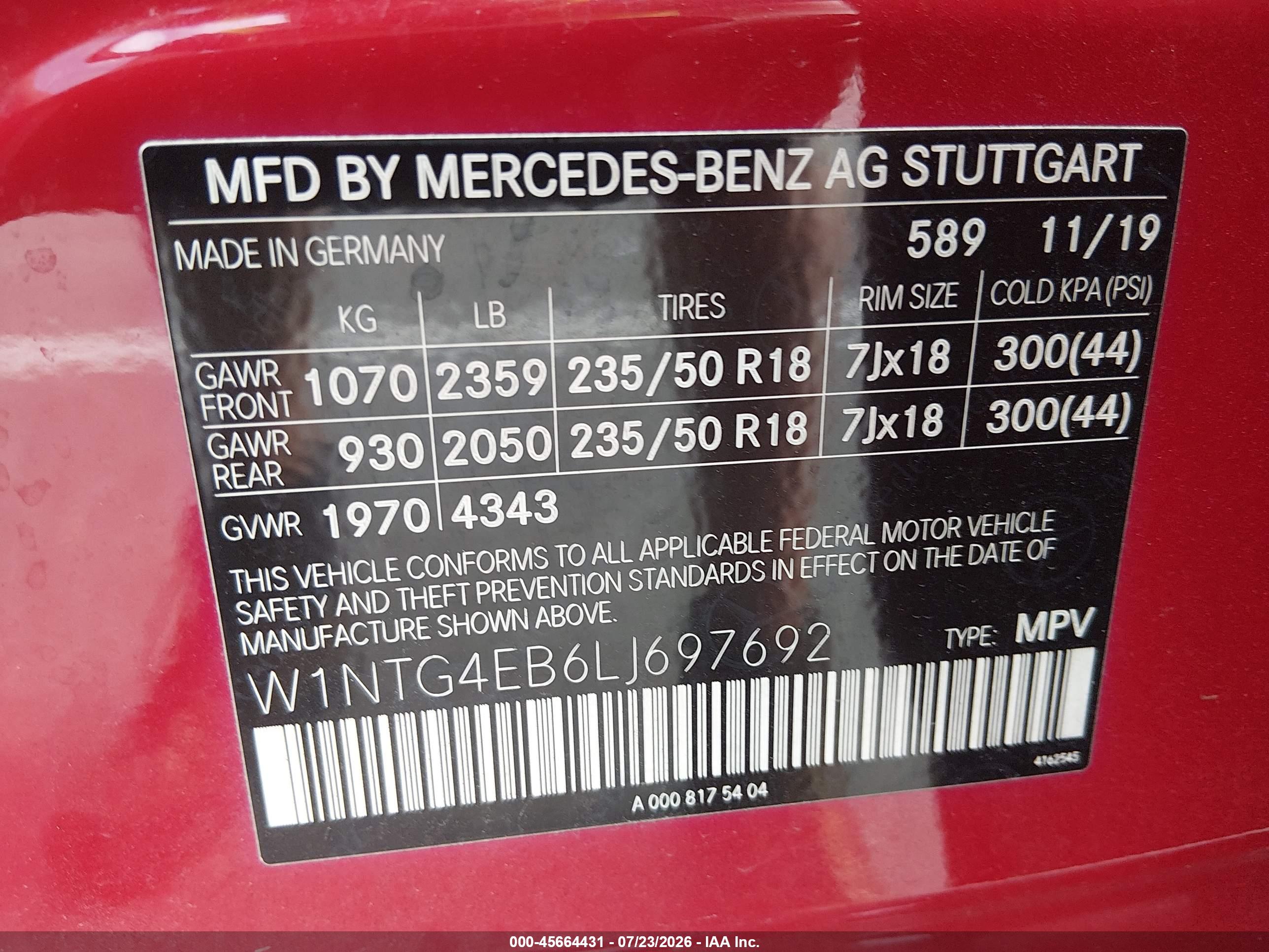 2020 MERCEDES-BENZ GLA 250 GLA250