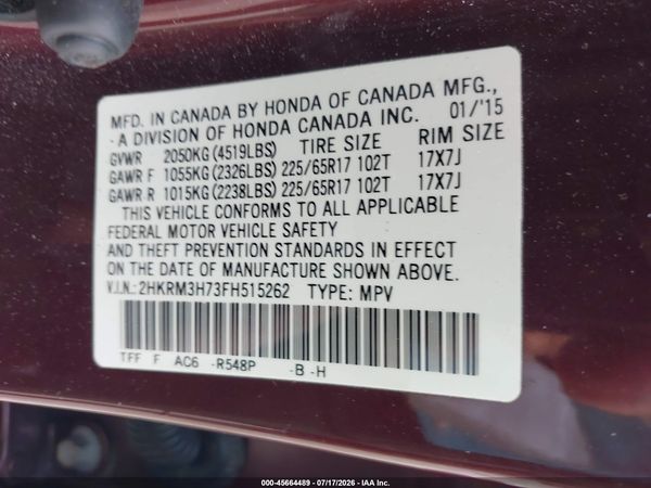 2015 HONDA CR-V EX-L