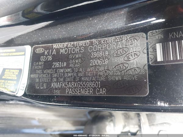 2016 KIA FORTE LX