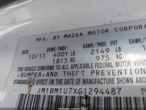 2016 MAZDA MAZDA3 I SPORT