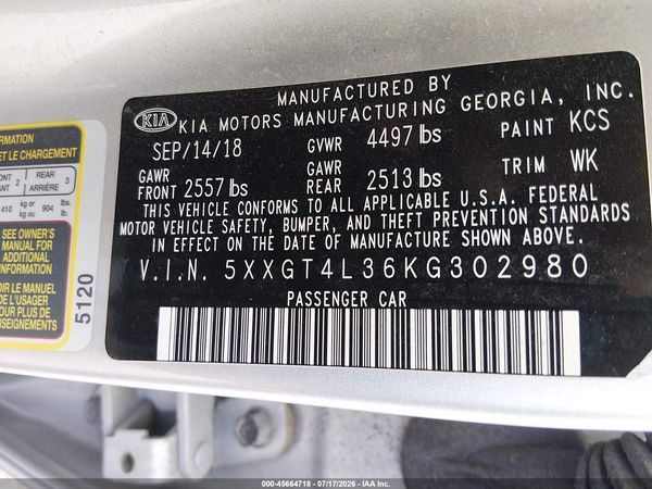 2019 KIA OPTIMA LX
