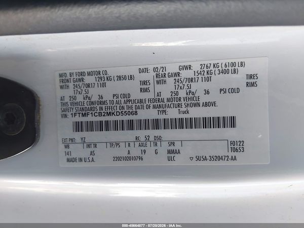 2021 FORD F-150 XL