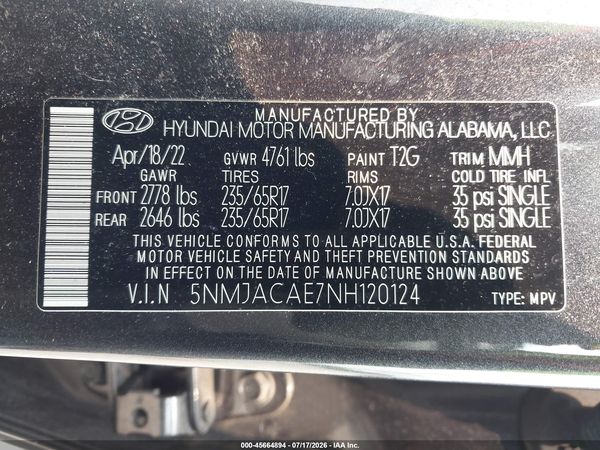 2022 HYUNDAI TUCSON SE