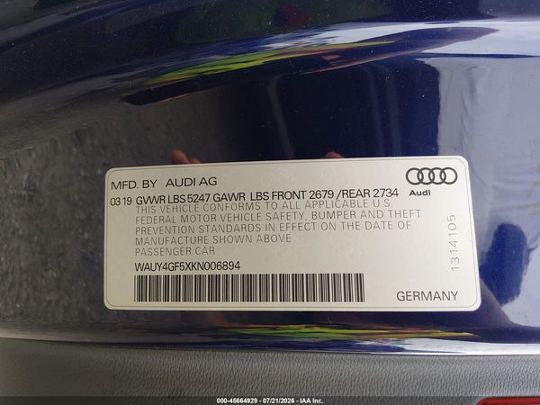 2019 AUDI S5 3.0T PREMIUM PLUS