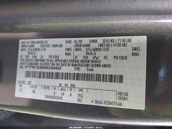 2022 FORD F-150 XLT
