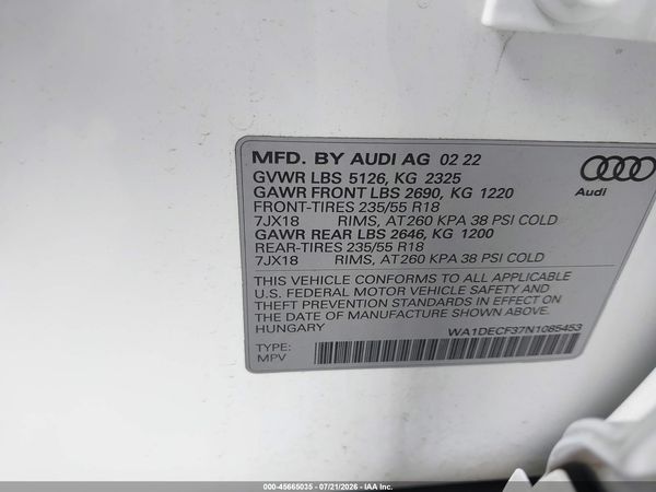2022 AUDI Q3
