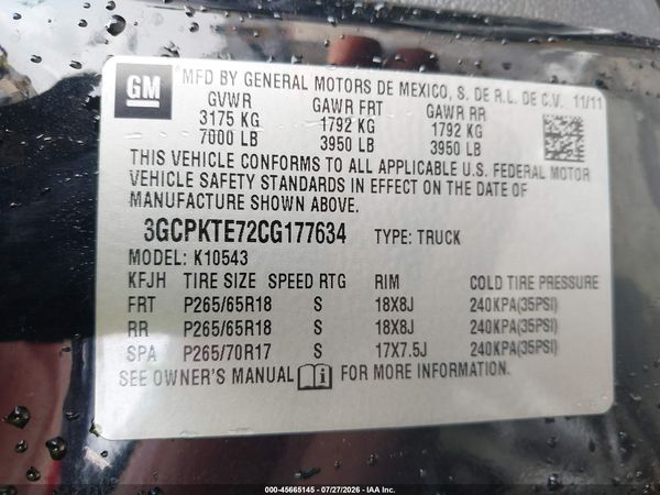2012 CHEVROLET SILVERADO 1500 LTZ — I9