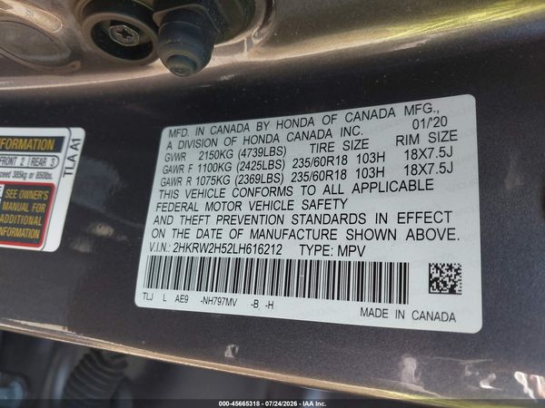 2020 HONDA CR-V AWD EX