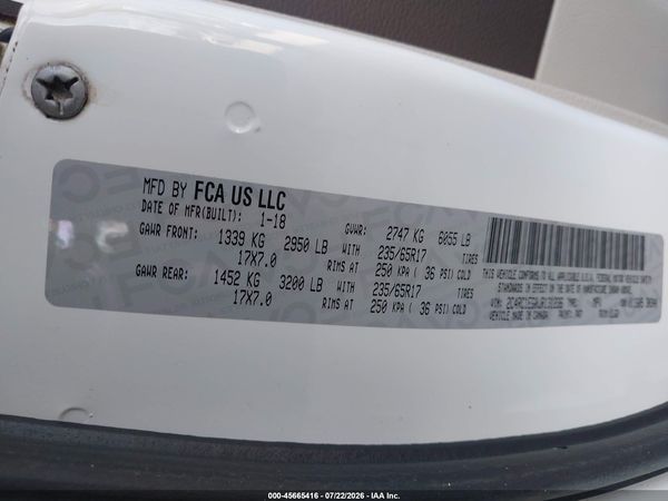 2018 CHRYSLER PACIFICA TOURING L PLUS