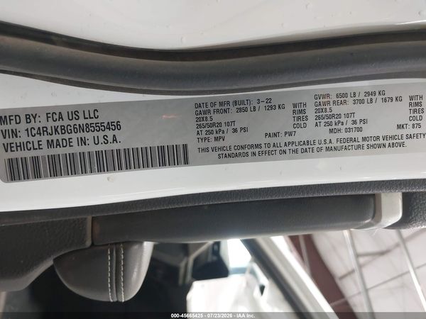 2022 JEEP GRAND CHEROKEE L LIMITED 4X4