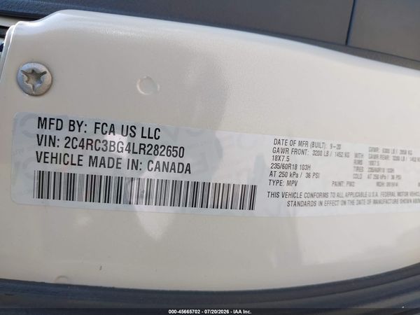 2020 CHRYSLER PACIFICA AWD LAUNCH EDITION — I9